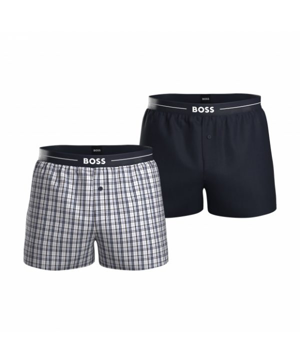 BOSS 2pak multifarvet pyjamasshorts m. logo til herre