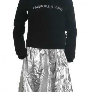 Calvin Klein sweat kjole, Silver, sort - 164 - 14år