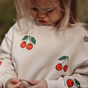 Cherry Top Sweatshirt - Beige / 4-5y - 110cm