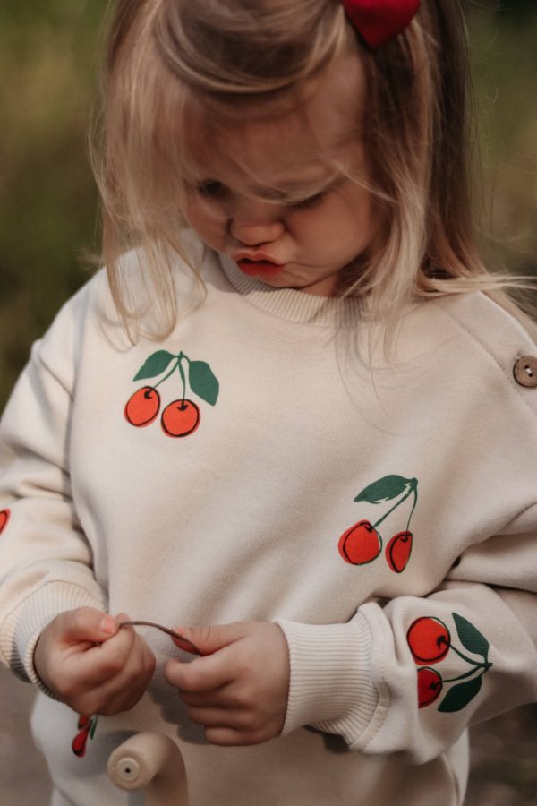 Cherry Top Sweatshirt - Beige / 4-5y - 110cm