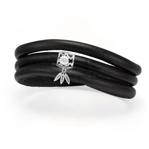 Christina Design London Jewelry & Watches - Støt Brysterne Kampagne Armbånd læder med sølvcharms