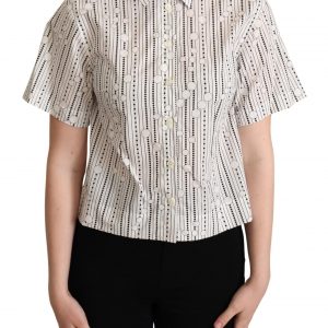 Dolce & Gabbana Geometric Elegance Collared Polo Top