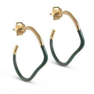 ENAMEL Copenhagen Øreringe - Sway Hoops - Petrol Green