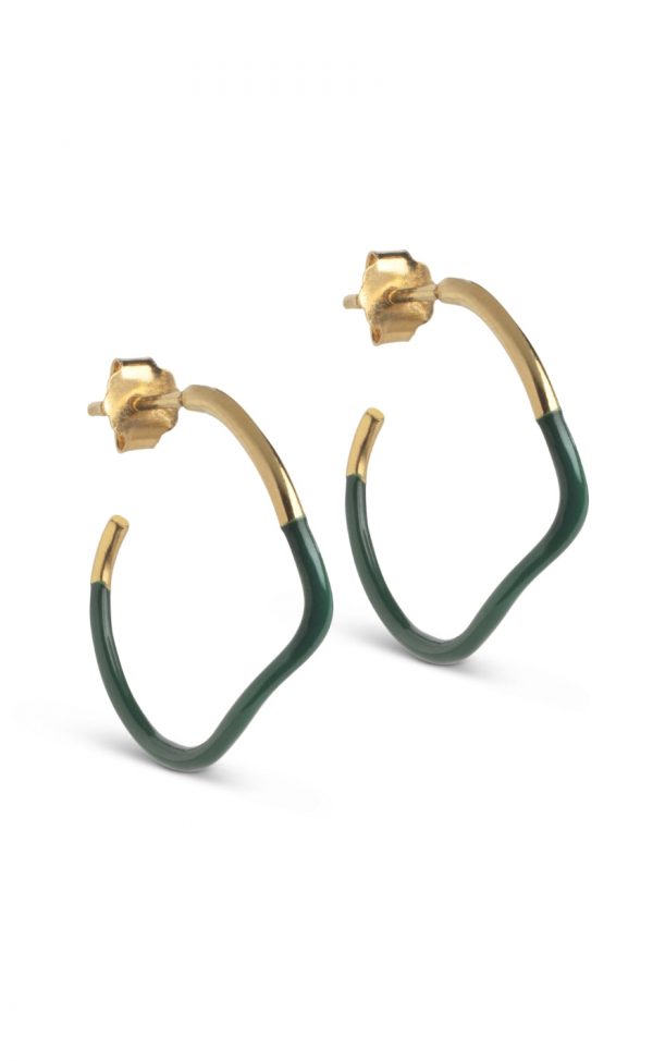 ENAMEL Copenhagen Øreringe - Sway Hoops - Petrol Green