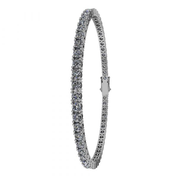 Henrik Ørsnes Design Tennis Armbånd i 14 Karat Hvidguld med Diamanter 5,0 Carat TW/SI