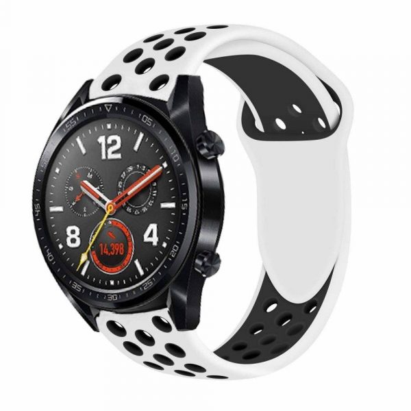 Huawei Watch GT - Silikone urrem - Åndbar - Sort/Hvid