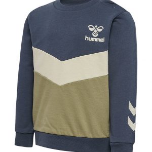 Hummel Sweatshirt - hmlSkye - Ombre Blue m. Støvet Armygrøn