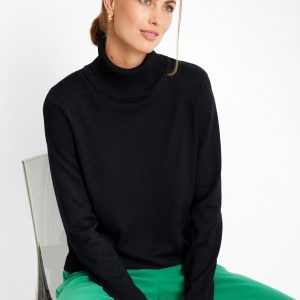 In Front Camille High Neck Pullover, Farve: Sort, Størrelse: S, Dame