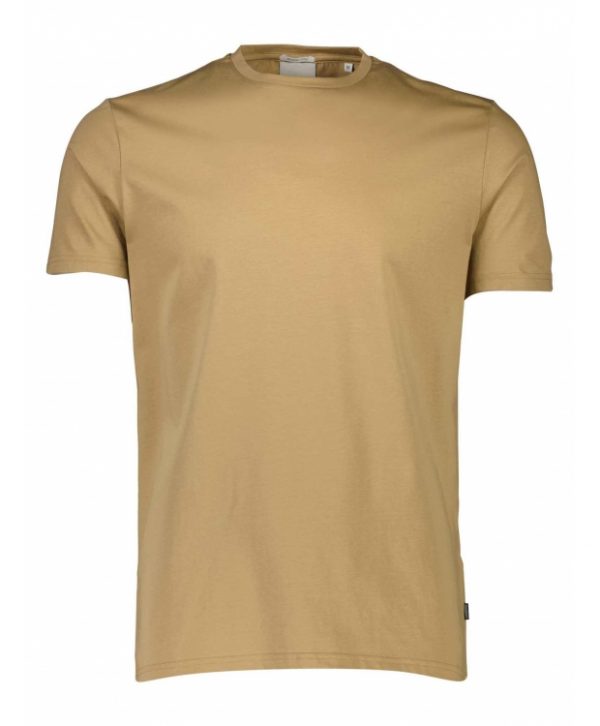 Lindbergh O-Neck T-Shirt i sandfarve til herre