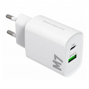 M7 20W USB-A & USB-C Oplader, Hvid