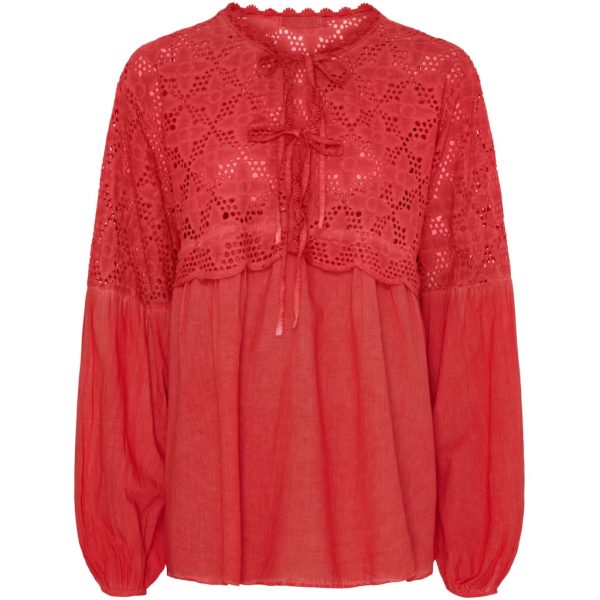 Marta Du Chateau dame bluse MdcAurora - Rosso Cold Wash