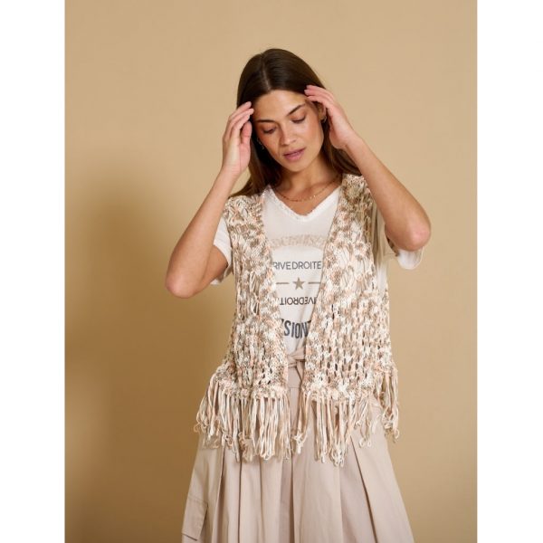 Marta du chateau dame vest 473 - Multi Beige