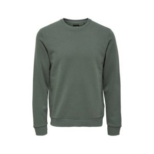 ONLY & SONS Crew Neck Sweatshirt i Castor Gray til herre