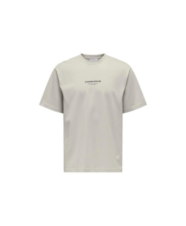 ONLY & SONS O-neck T-Shirt i Silver Lining til herre