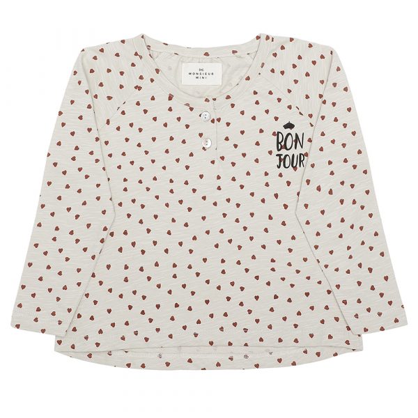 Organic Hearts bluse (5-6 år)