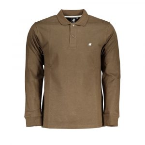 U.S. Grand Polo Elegant Long-Sleeved Brown Polo for Men