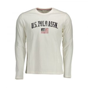 U.S. POLO ASSN. Elegant White Cotton Round Neck Tee