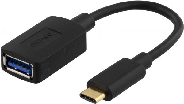 USB 3.1 USB-C (han) til USB-A adapter - 0.15cm - Sort