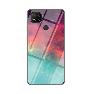 Xiaomi Redmi 9C - Hybrid cover md bagside af hærdet glas - Farverig himmel