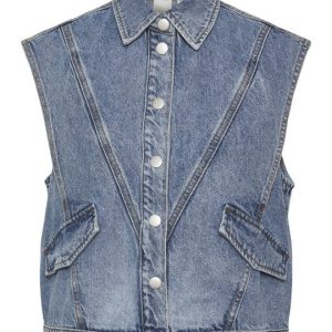 Y.A.S - Daisy SL Denim Waistcoat - Light Blue