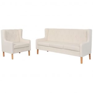 2 personers sofa stof cremehvid