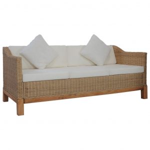 3-personers sofa med hynder naturlig rattan