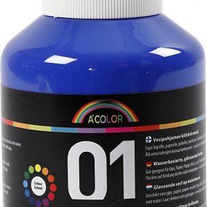 A-color - Skole Akrylmaling - Blank - Blå - 500 Ml