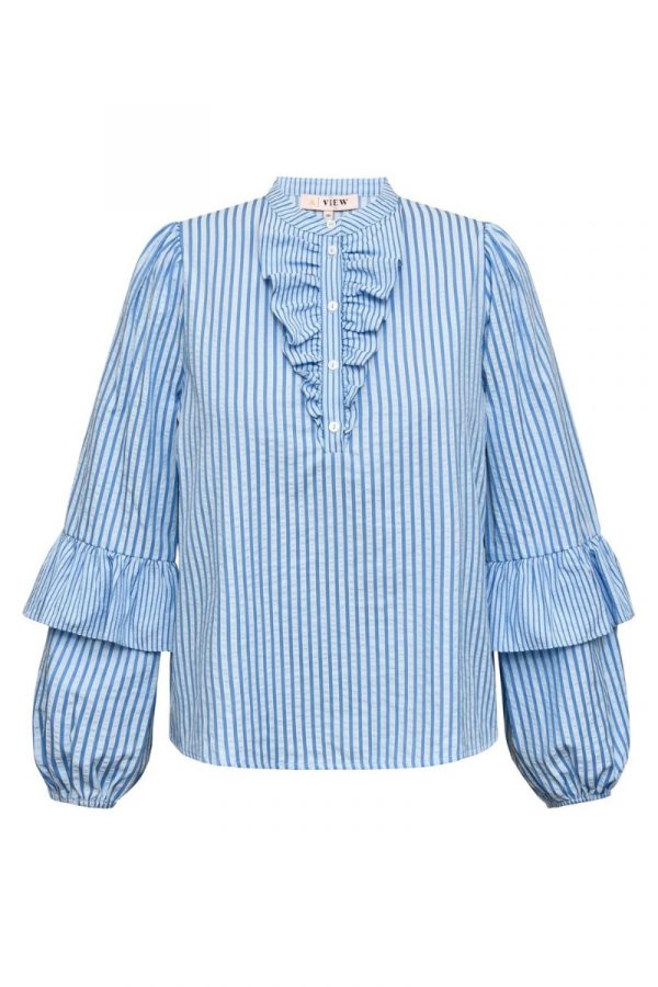 A-View - Bluse - Karin Blouse - Blue/White