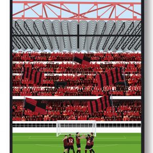 A.C. Milan fans - fodboldplakat (Størrelse: M - 30x40cm)