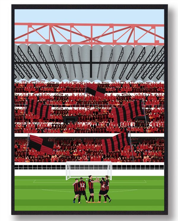 A.C. Milan fans - fodboldplakat (Størrelse: M - 30x40cm)