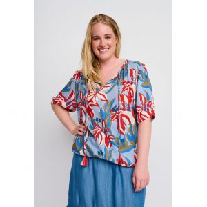 Adia - Bluse - Adleesa - Summer Red - Xs