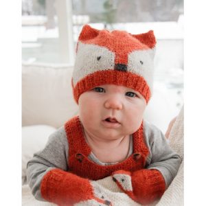 Baby Fox by DROPS Design - Baby Hue og Vanter Strikkeopskrift Str. præ - Præmatur