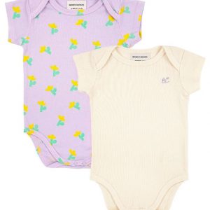 Bobo Choses Bodyer k/æ - 2-pak - Sea Flower - Hvid/Lilla