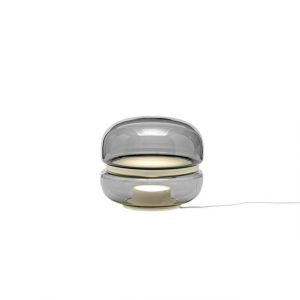 Brokis Macaron Bordlampe Lille Røgfarvet Glas/Hvid Onyx