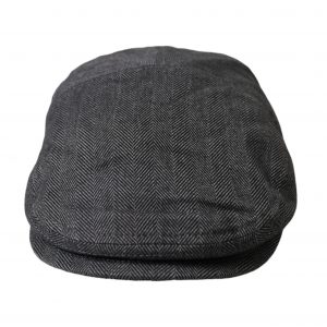 Dolce & Gabbana Gray Herringbone Crown Newsboy Hat Herre