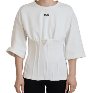 Dolce & Gabbana Hvid Corset Bomuld Top T-shirt