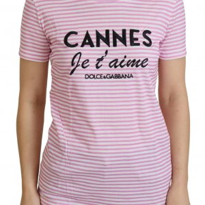 Dolce & Gabbana Hvid Pink CANNES T-shirts