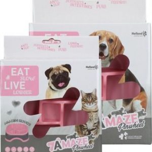 Eat Slow Live Longer Amaze Pinwheel Hundeskål - Pink - Medium