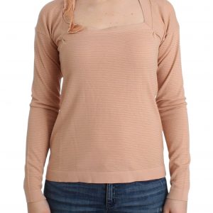 Ermanno Scervino Chic Striped Wool Blend Orange Sweater