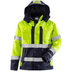 Fristads 129869 Flame Hi Vis Airtech® skal jakke kl.3 4022 / Arbejdsjakke Hi-Vis gul/Marine 4XL