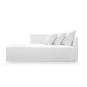 Gervasoni Ghost 20 R Chaise Lounge Lino Bianco