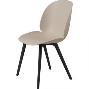 GUBI Beetle Spisebordsstol Sort Plastik Base/New Beige