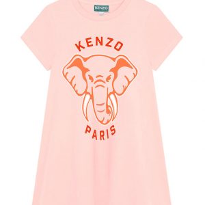 Kenzo Kjole - Veiled Pink m. Elefant