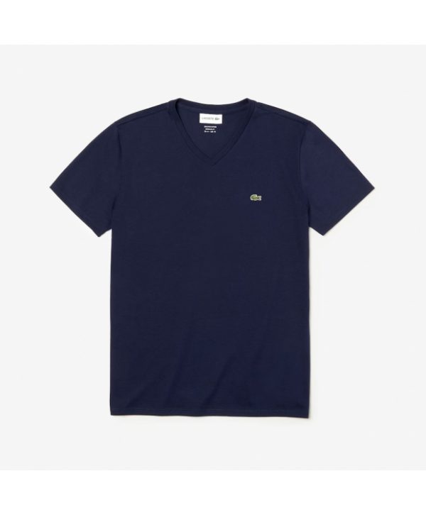 Lacoste Klassisk V-hals T-shirt i Navy til Herre (Regular Fit)