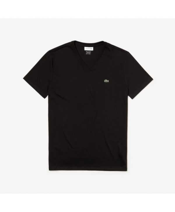 Lacoste Klassisk V-hals T-shirt i Sort til Herre (Regular Fit)