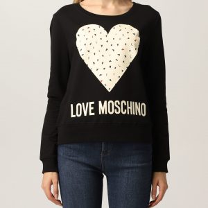 Love Moschino Chic Printed Crewneck Cotton Sweatshirt