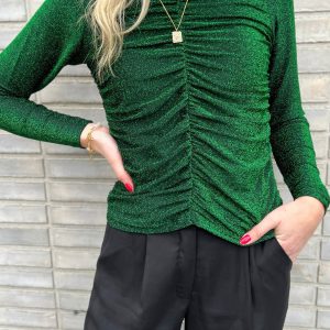 Mulieres Bluse - Lavi - Green Glitter