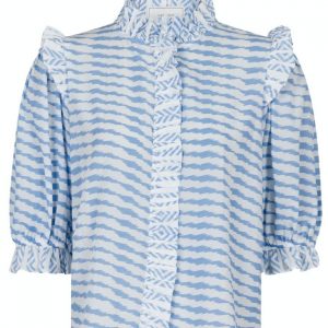 Neo Noir Bluse - Chacha Graphic - Light Blue