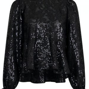 Neo Noir Bluse - Rizzo Sequins - Black