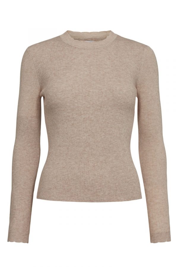 Nümph - Bluse - Nuroa O-Neck Pullover - Sesame Melange